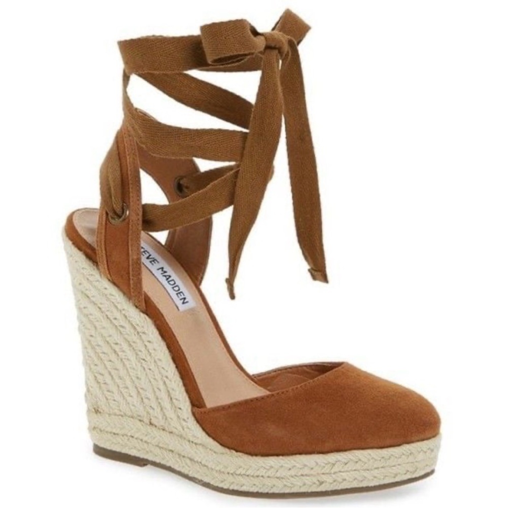 Steve Madden Tan Espadrille Wedges, match w/ tan skirt in my closet.